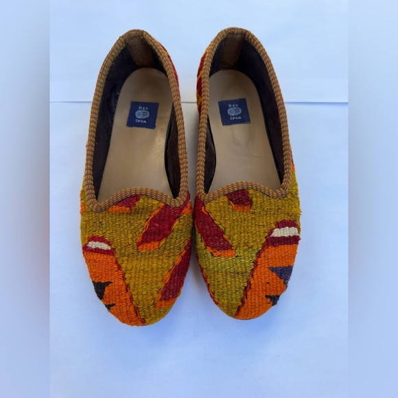 Res Ipsa Shoes - Res Ipsa Kilim Slippers – Handmade Woven Wool & Leather – Size 10 – Unique Pair